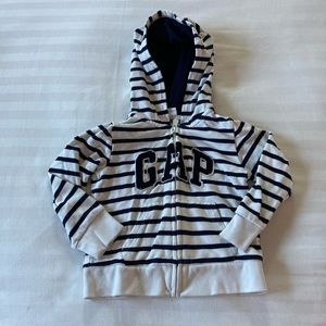 GAP Navy and White Stripe Hoodie Size 3T